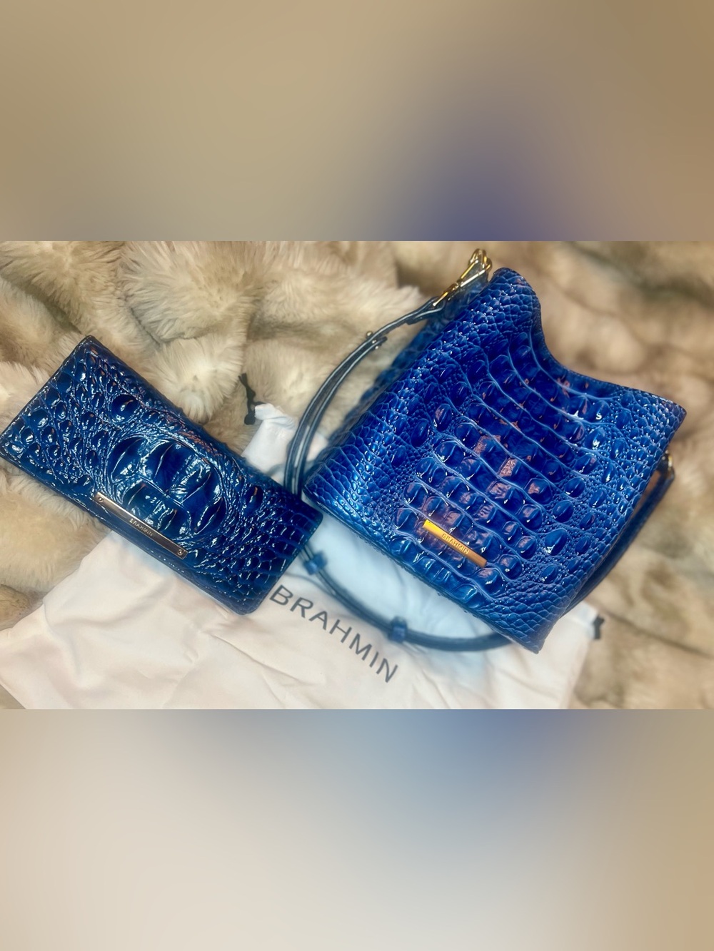 NWOT Brahmin Katie Crossbody Cobalt Potion Melbourne w Wallet (Retail $400)